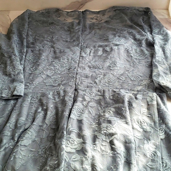 Dressystar Lace  Bridesmaid Dresses w/Sheer Neckline 3/4 sleeves in B-Grey 3XL - Picture 8 of 11